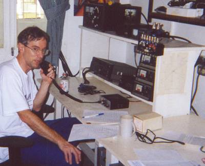 Jon, N�JK/8P9JO at the MFJ-9406 during the great F2 opening to the US and Canada on December 13th